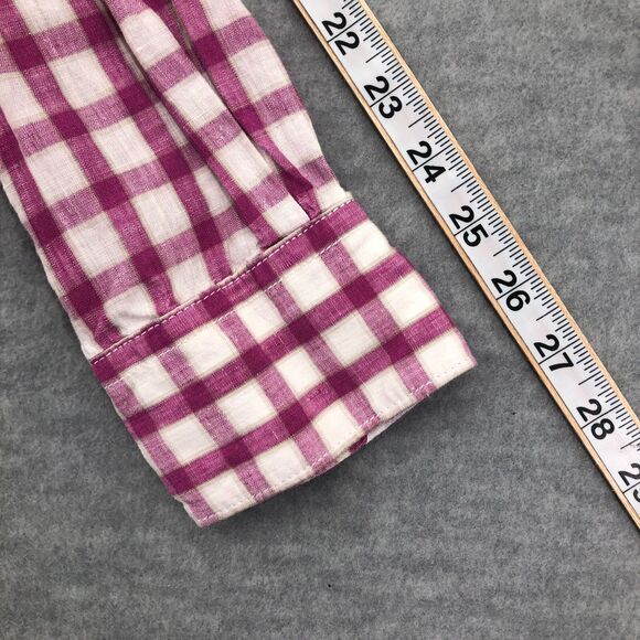 Bugatchi Button Shirt Mens Size XL Linen Shaped Fit Plaid Long Sleeve - Picture 14 of 16